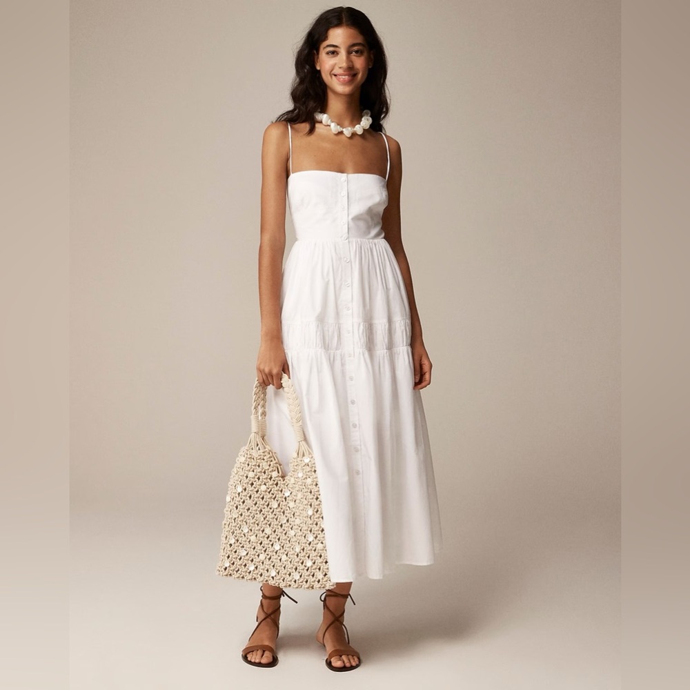 J. Crew White Midi Dress